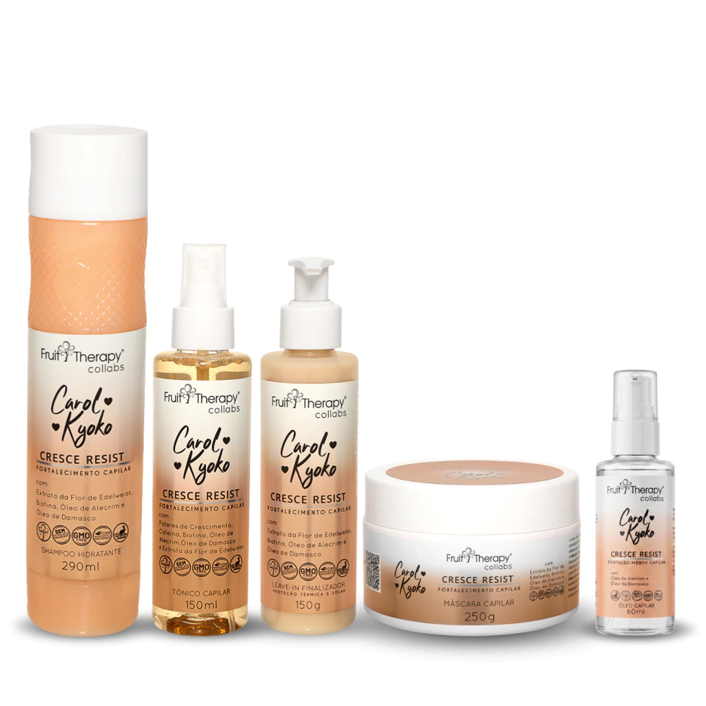 Kit Cresce Resist com 5 itens Carol Kyoko + Left Cosméticos