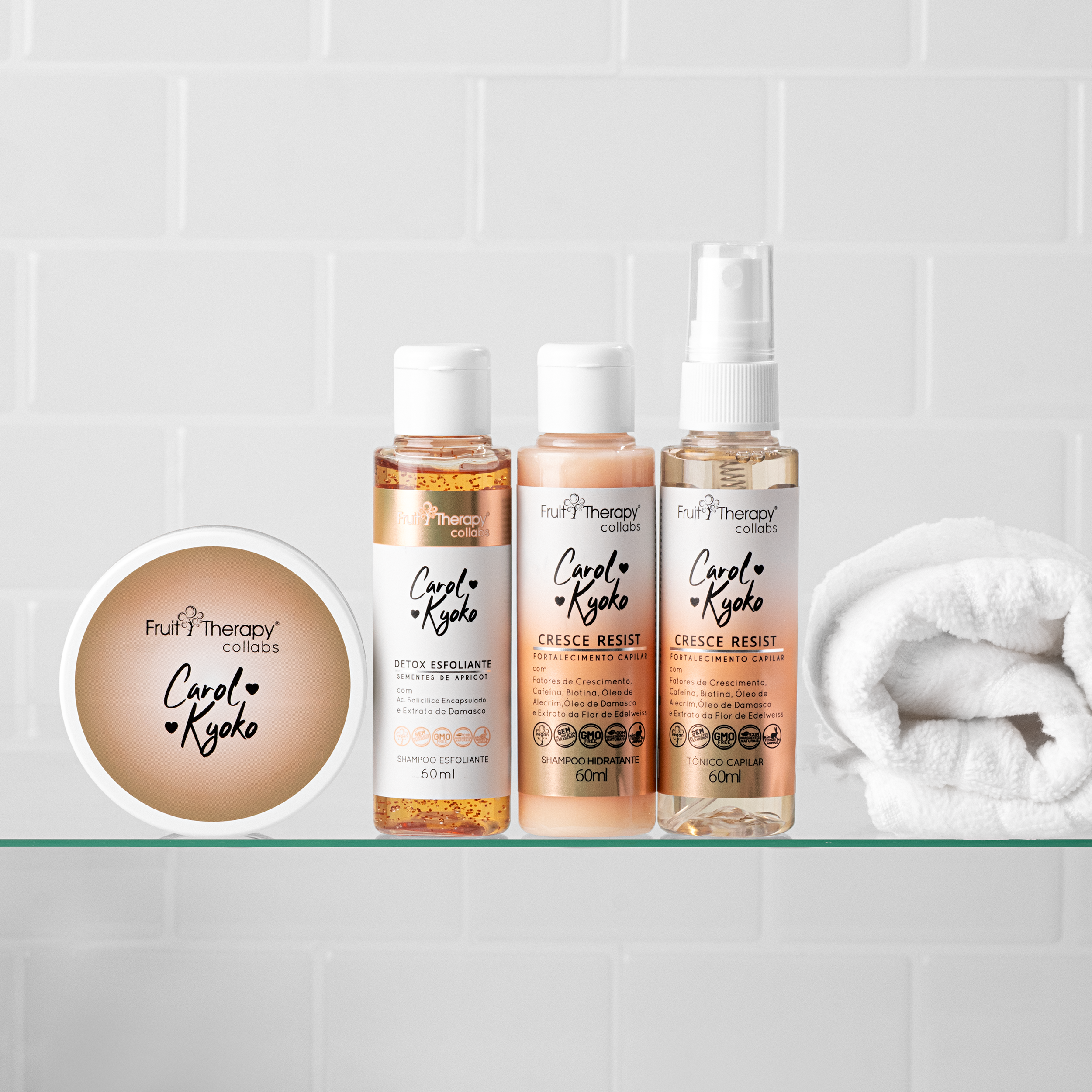 Mini Kit Cresce Resist com 4 itens Carol Kyoko + Left Cosméticos