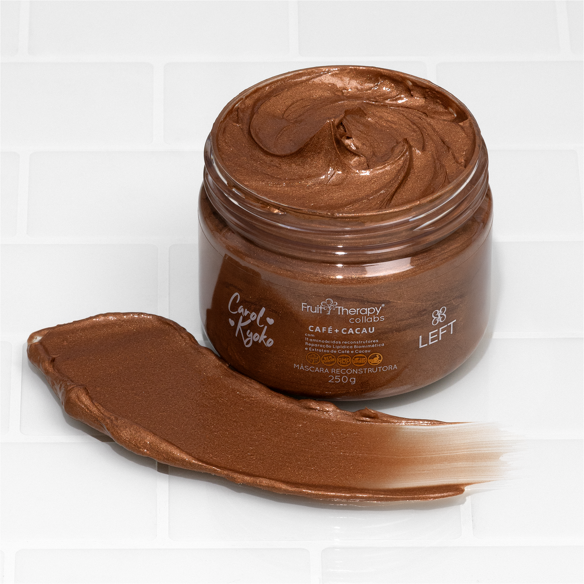 Máscara Reconstrutora Café + Cacau Carol Kyoko + Left Cosméticos