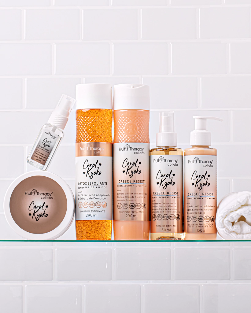 Kit Cresce Resist com 6 itens Carol Kyoko + Left Cosméticos