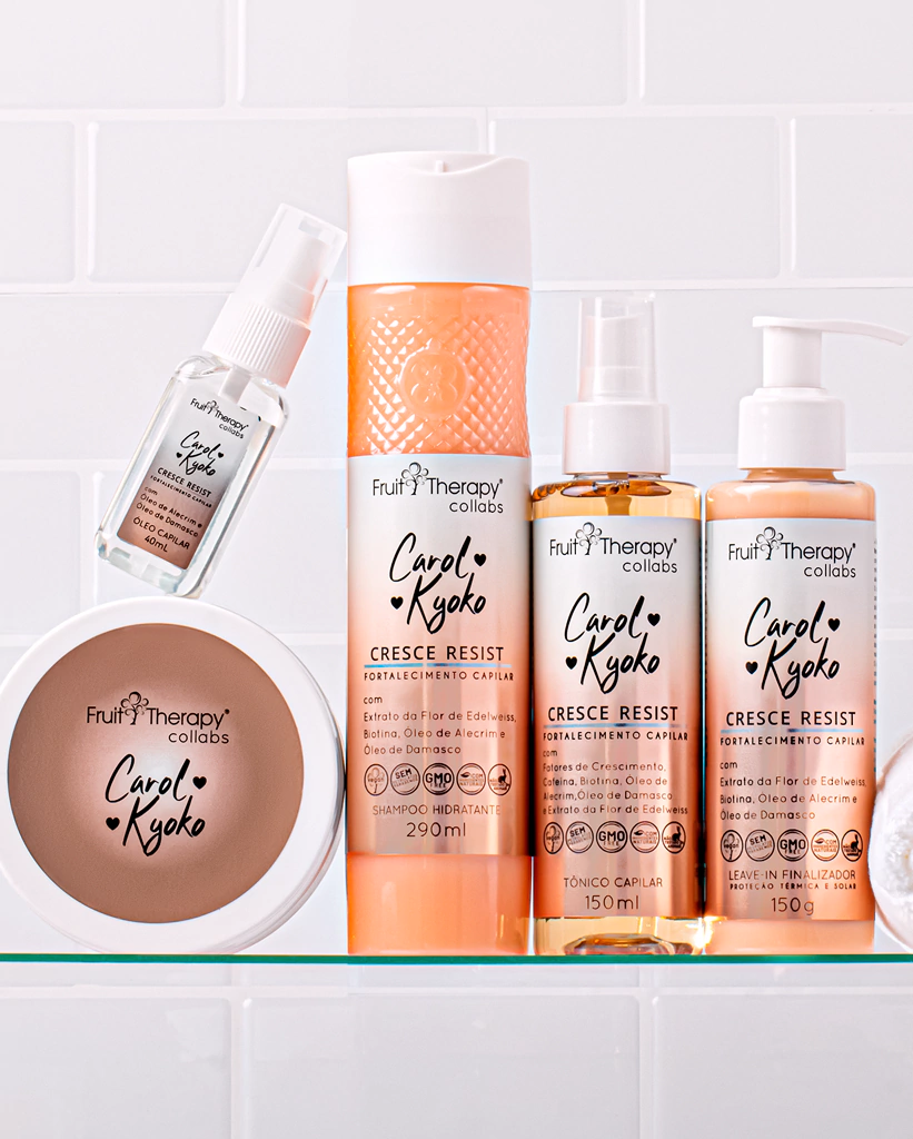 Kit Cresce Resist com 5 itens Carol Kyoko + Left Cosméticos