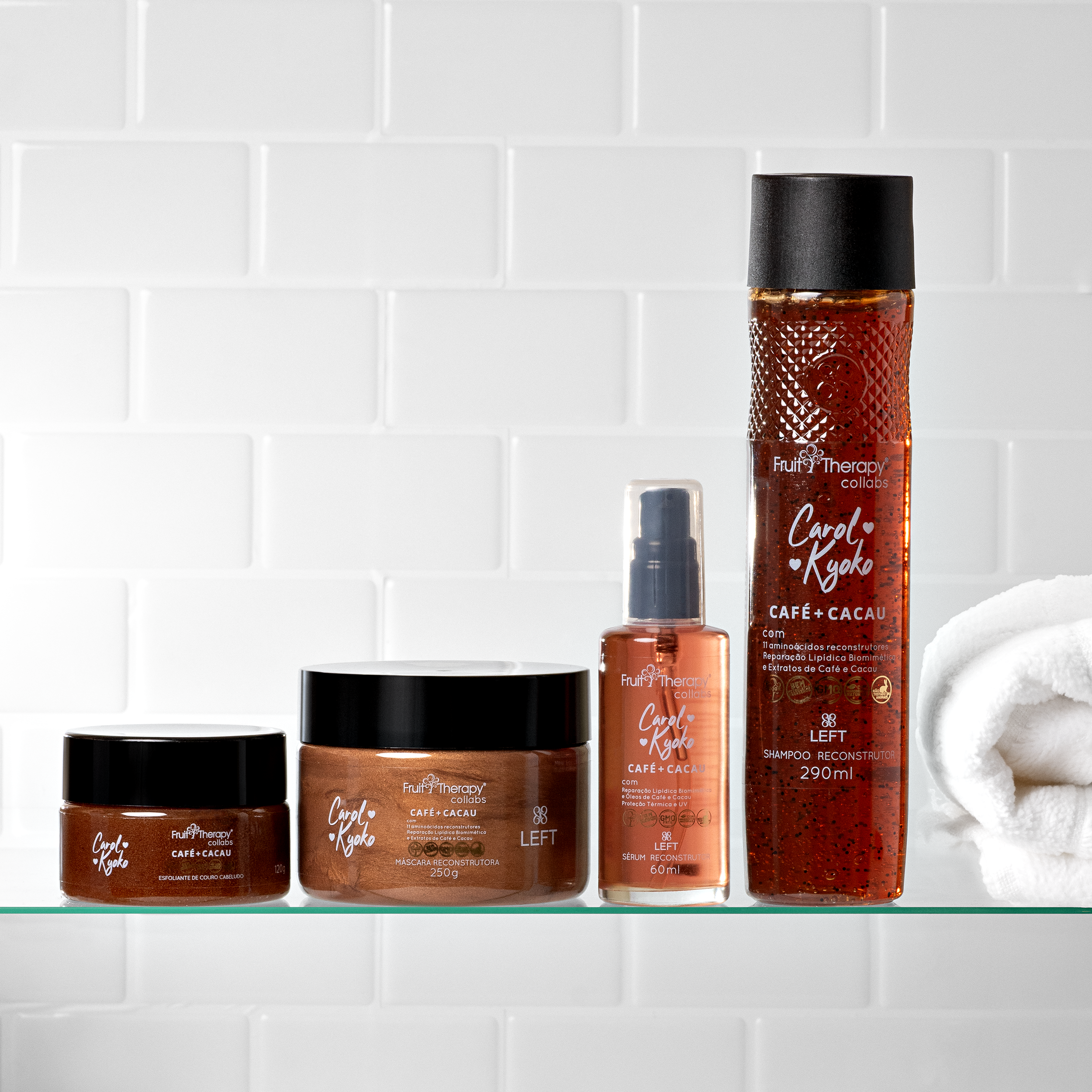 Kit Reconstrutor Café + Cacau Carol Kyoko + Left Cosméticos