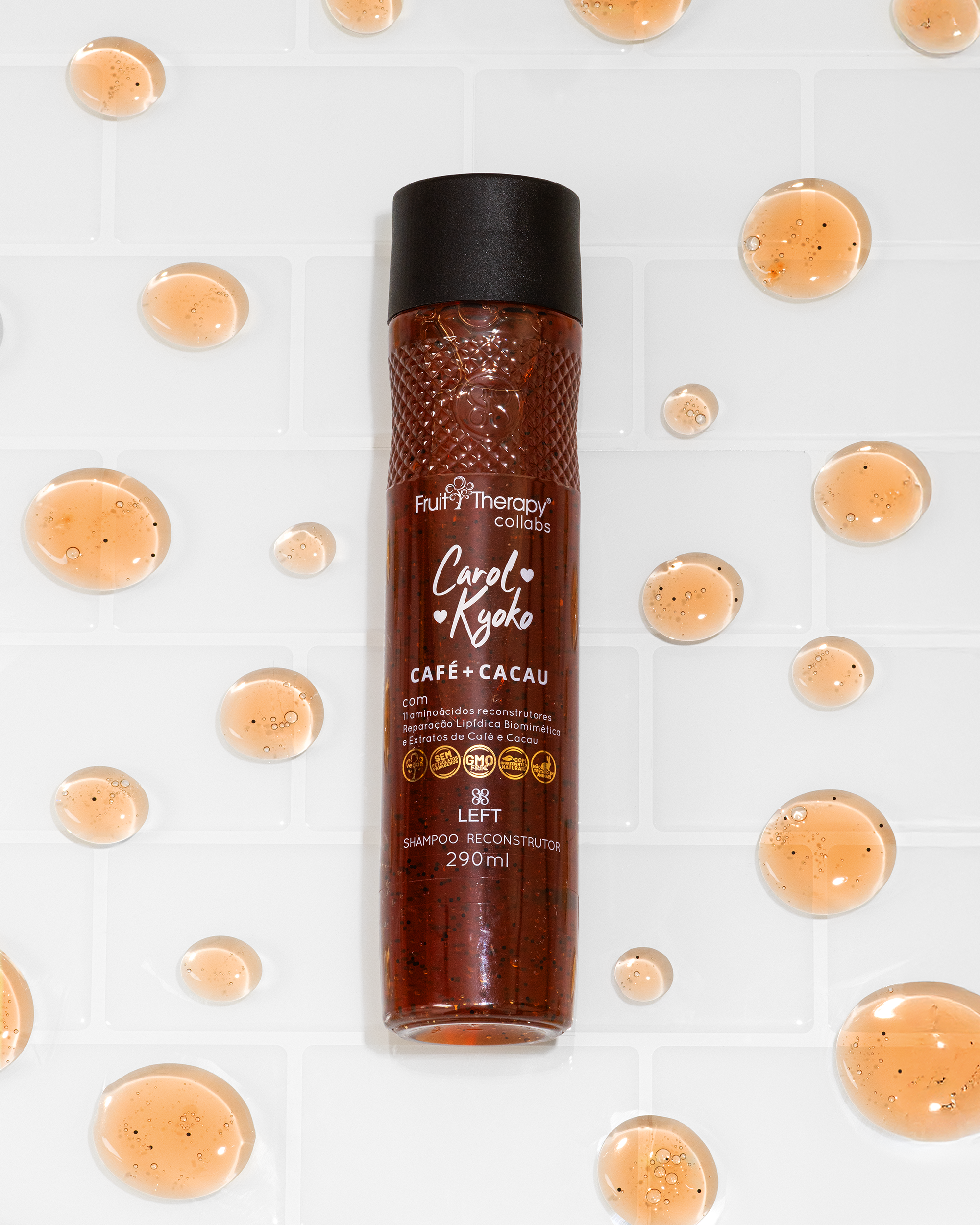 Shampoo Reconstrutor Café + Cacau Carol Kyoko + Left Cosméticos